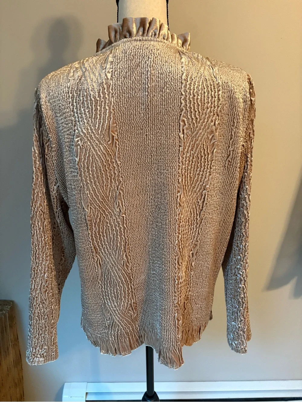 Chico's Rippled Ruffle Keily Jacket in Pale Stardust | Women's Size 3 / XL - Picture 5 of 12